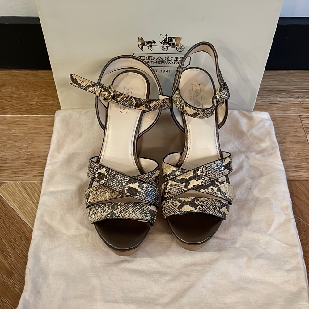 Coach Nikkie Snake Wedges Style Number A3491